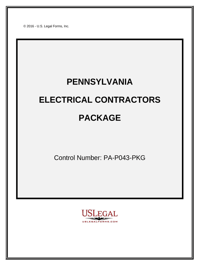 Electrical Contractor Package Pennsylvania  Form