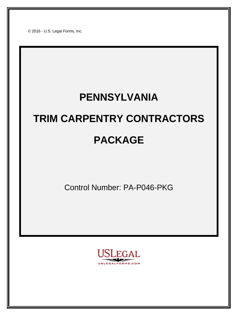 Trim Carpentry Contractor Package Pennsylvania  Form