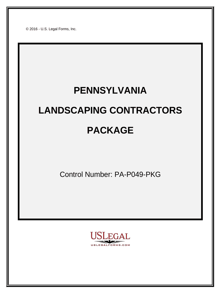 Landscaping Contractor Package Pennsylvania  Form