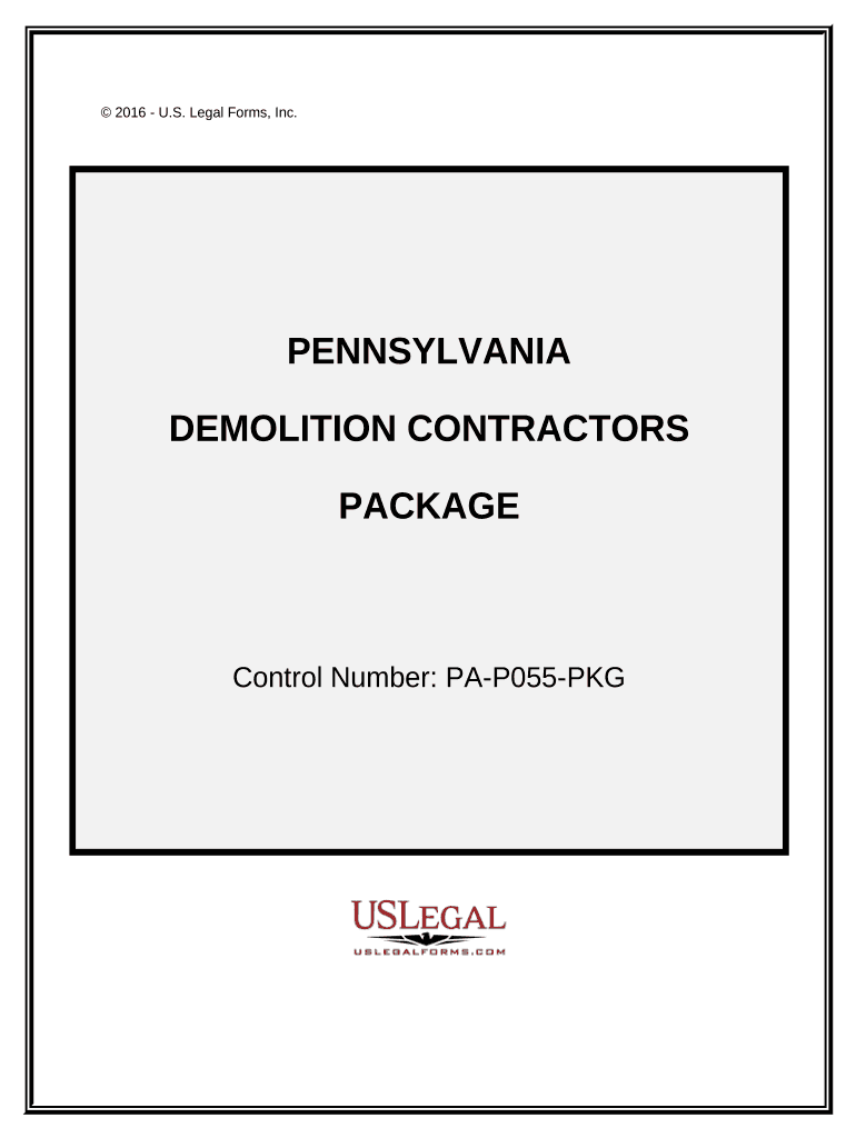 Demolition Contractor Package Pennsylvania Form