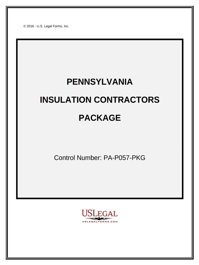 Insulation Contractor Package Pennsylvania  Form