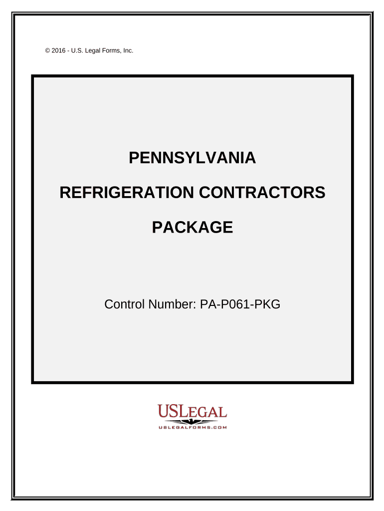 Refrigeration Contractor Package Pennsylvania  Form