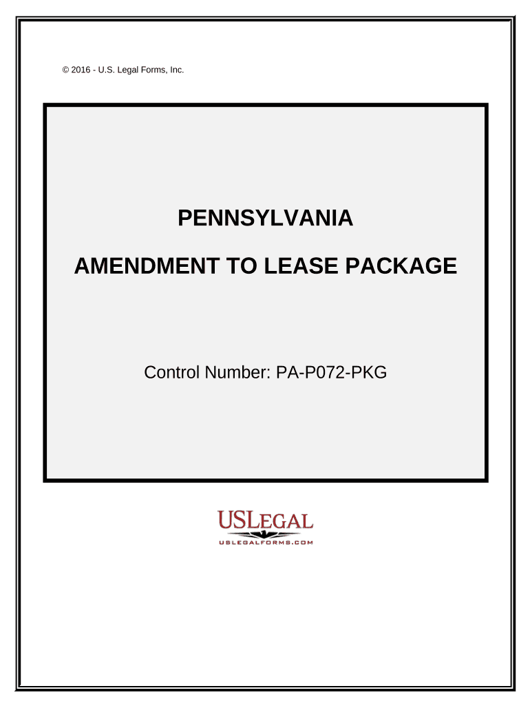 Amendment of Lease Package Pennsylvania  Form