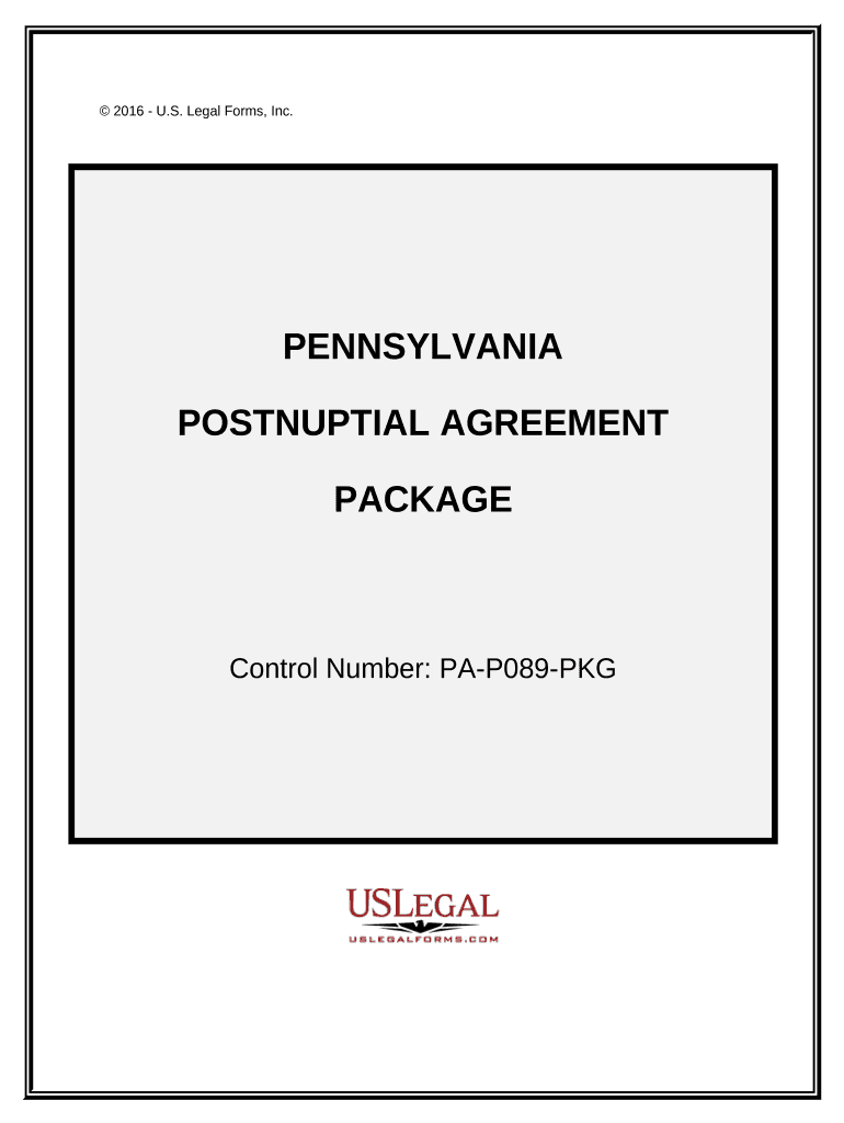 Postnuptial Agreements Package Pennsylvania  Form