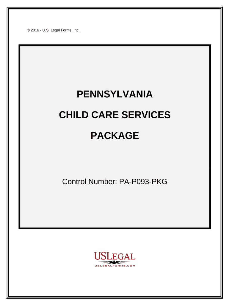 Child Care Services Package Pennsylvania  Form