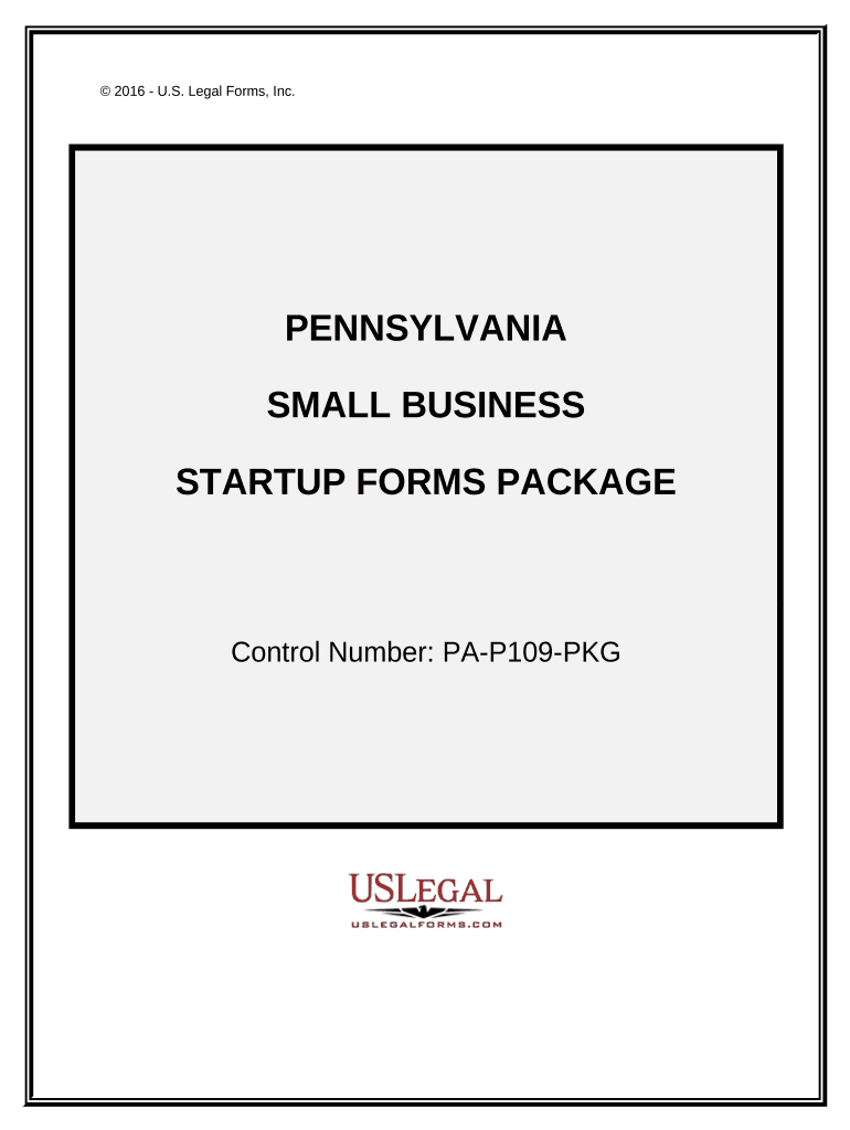 Pennsylvania Small Business Startup Package Pennsylvania  Form