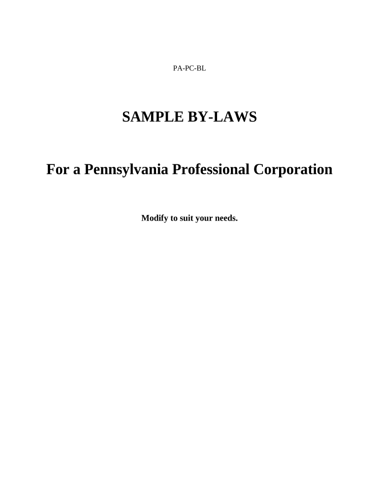 Pa Bylaws  Form