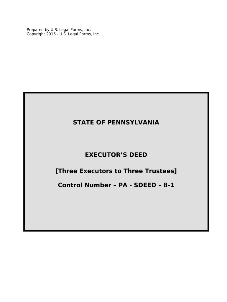 Warranty Deed Executor's Deed Pennsylvania  Form