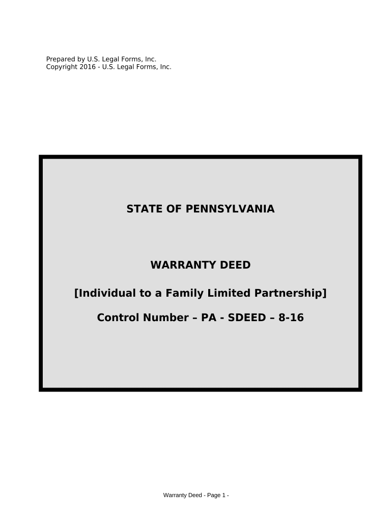 Pennsylvania Warranty Deed  Form