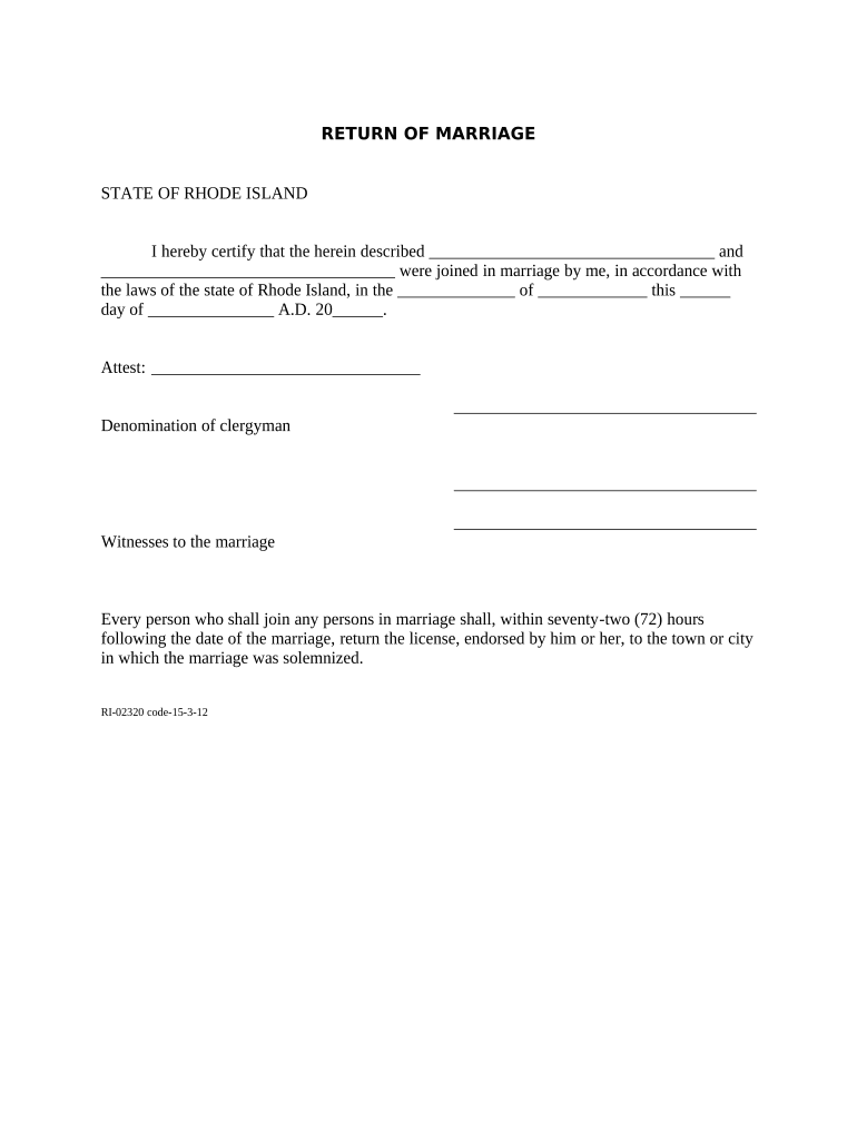 Ri Marriage Document  Form