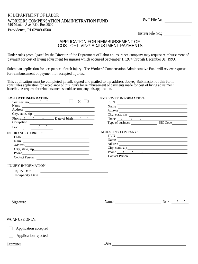 Ri Workers Compensation  Form
