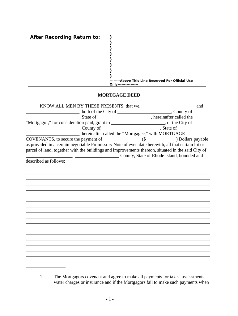 Rhode Island Deed  Form