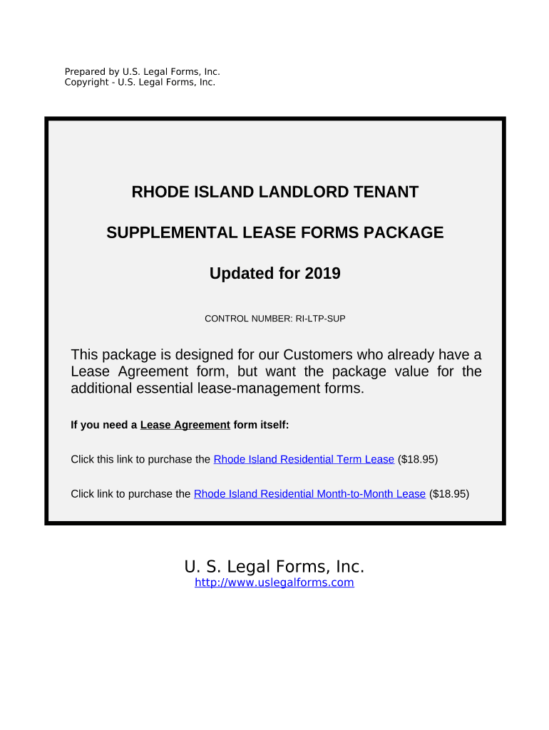 Supplemental Residential Lease Forms Package Rhode Island