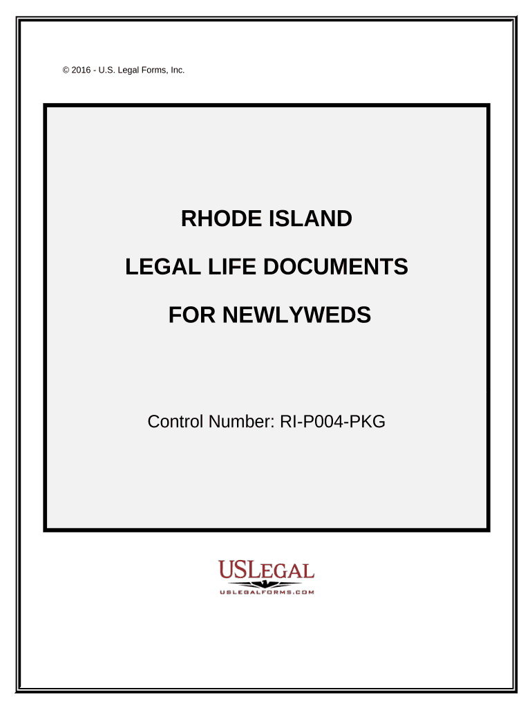 Essential Legal Life Documents for Newlyweds Rhode Island  Form