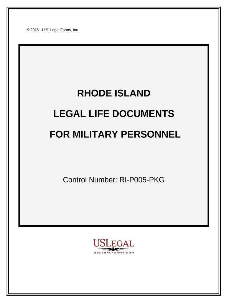 Essential Legal Life Documents for Military Personnel Rhode Island  Form