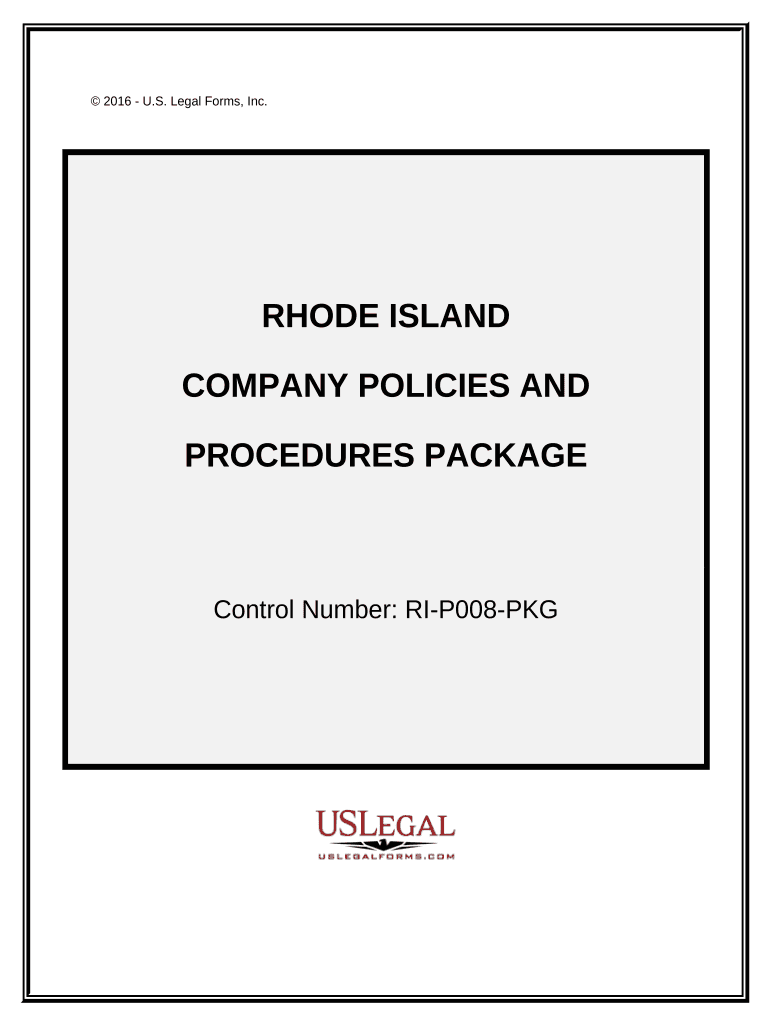 Company Employment Policies and Procedures Package Rhode Island  Form