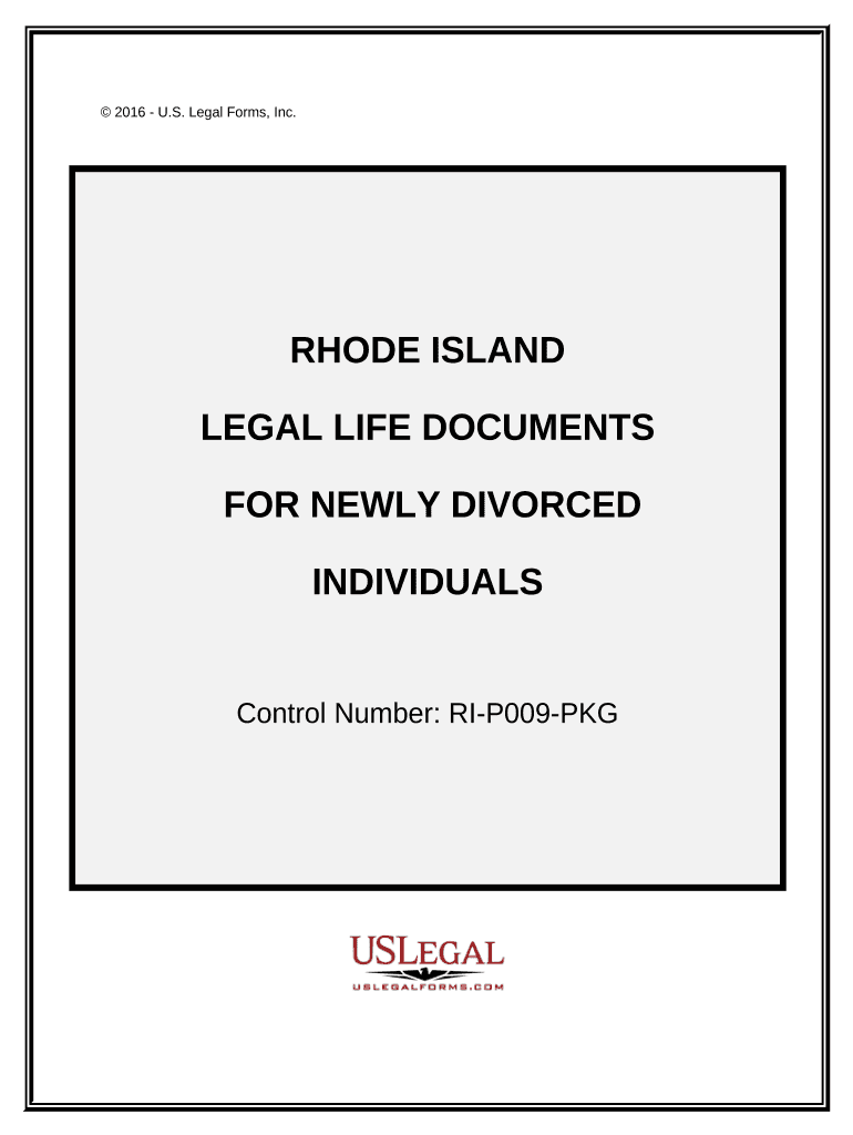 Newly Divorced Individuals Package Rhode Island  Form
