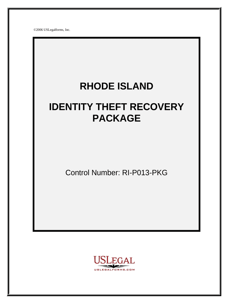 Identity Theft Recovery Package Rhode Island  Form