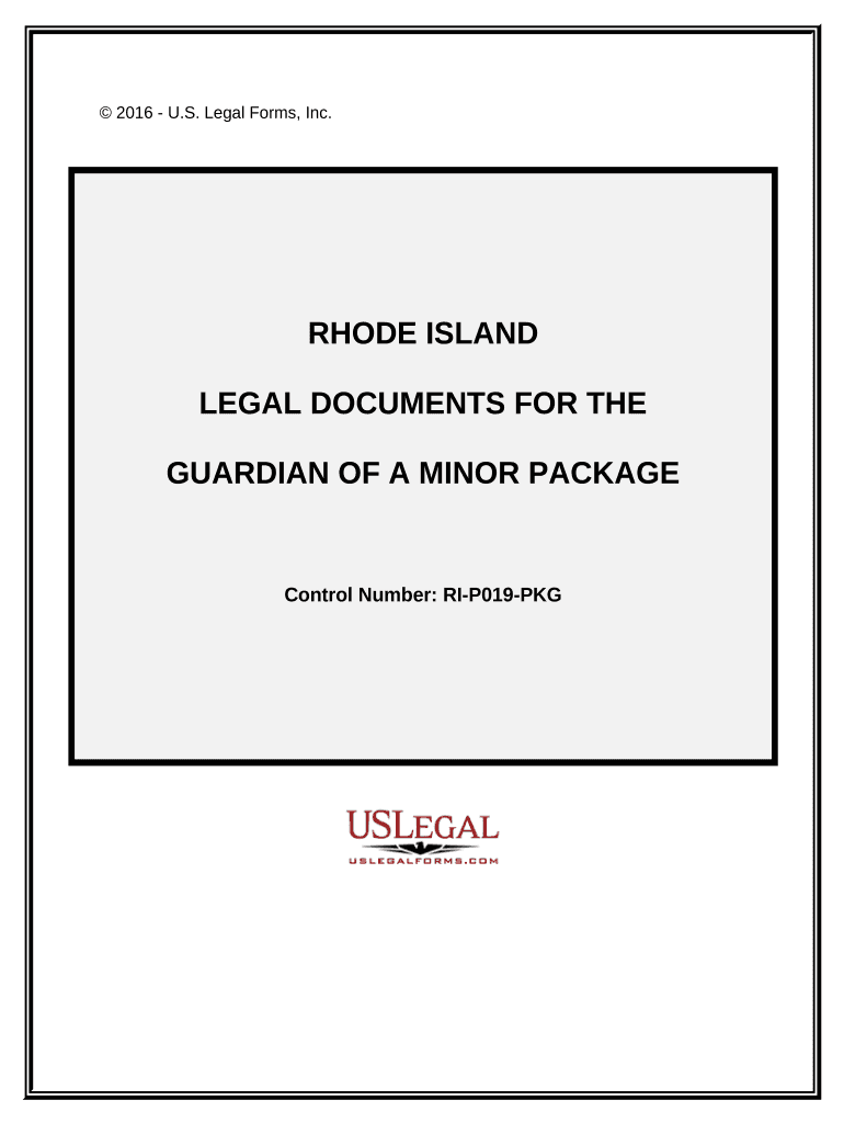Legal Documents for the Guardian of a Minor Package Rhode Island  Form