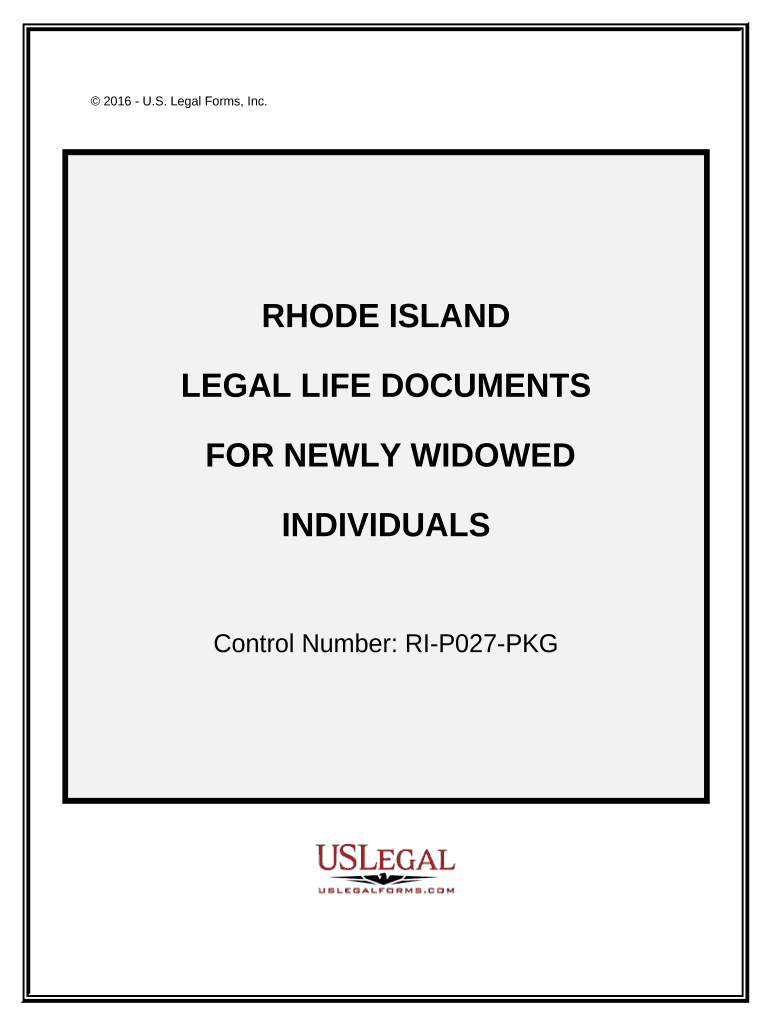 Newly Widowed Individuals Package Rhode Island  Form
