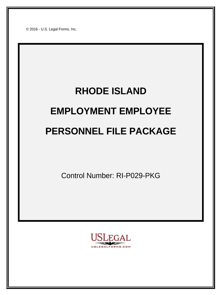 Employment Employee Personnel File Package Rhode Island  Form