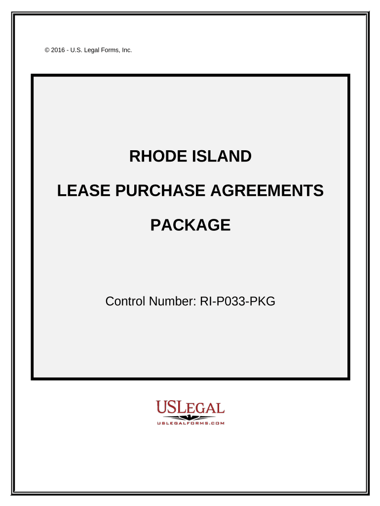 Lease Purchase Agreements Package Rhode Island  Form
