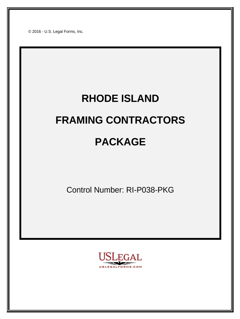Framing Contractor Package Rhode Island  Form