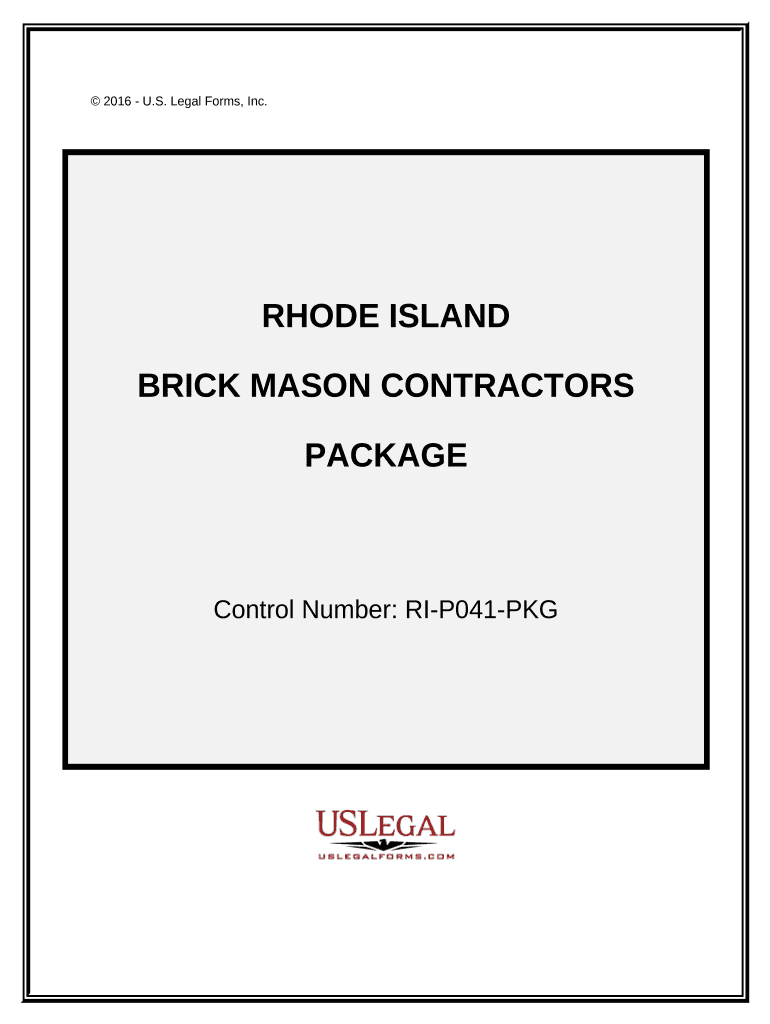 Brick Mason Contractor Package Rhode Island  Form