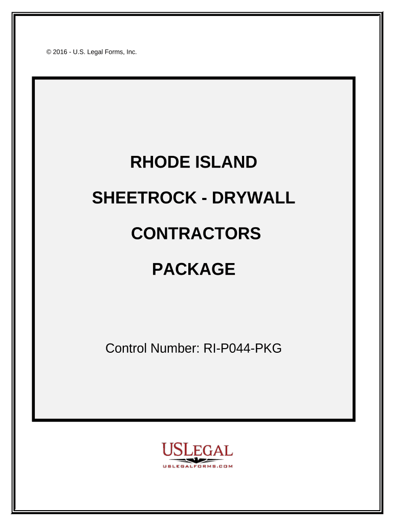 Sheetrock Drywall Contractor Package Rhode Island  Form