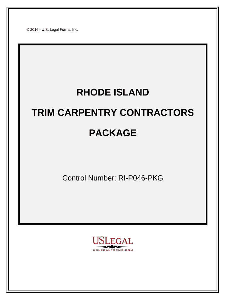 Trim Carpentry Contractor Package Rhode Island  Form