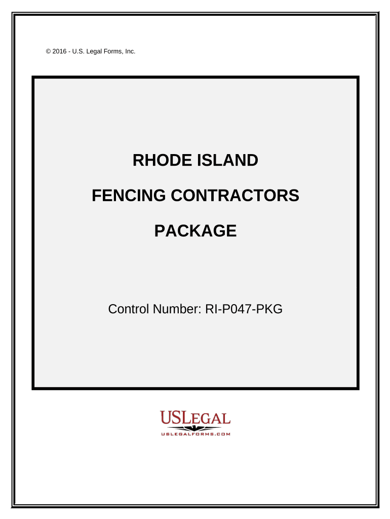 Fencing Contractor Package Rhode Island  Form