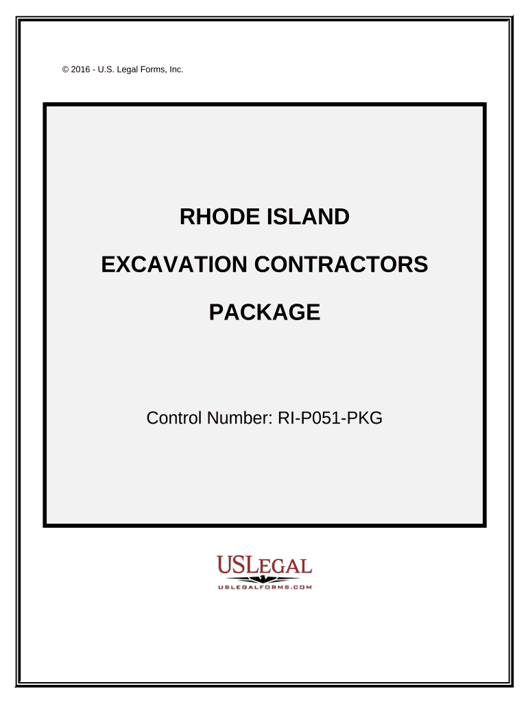Excavation Contractor Package Rhode Island  Form