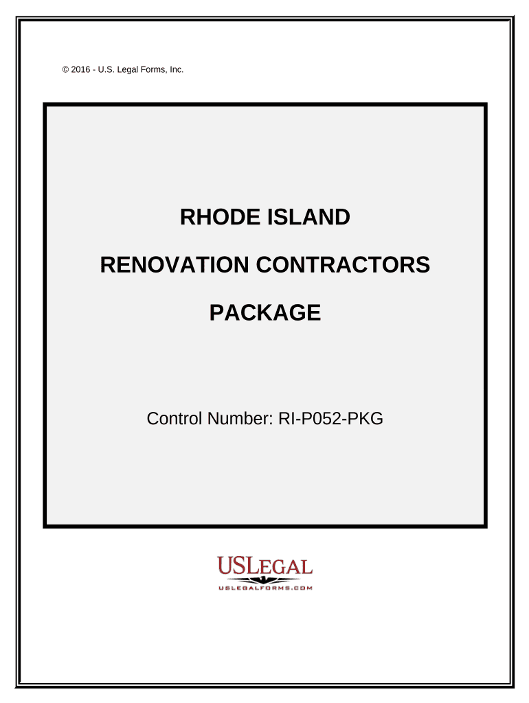 Renovation Contractor Package Rhode Island  Form