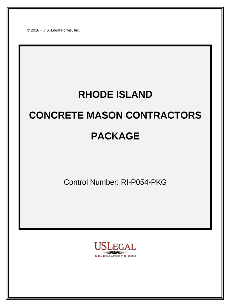 Concrete Mason Contractor Package Rhode Island  Form