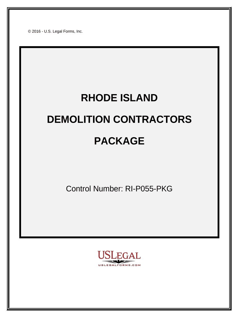 Demolition Contractor Package Rhode Island  Form