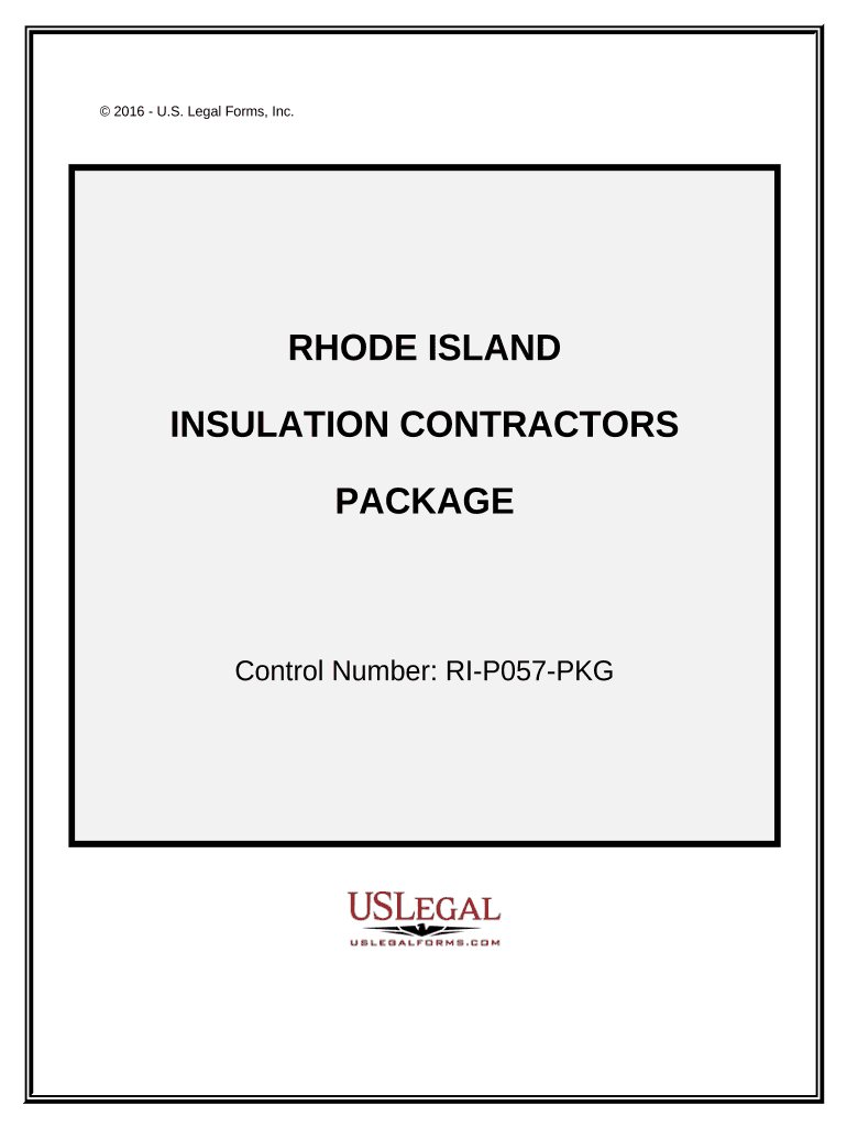 Insulation Contractor Package Rhode Island  Form
