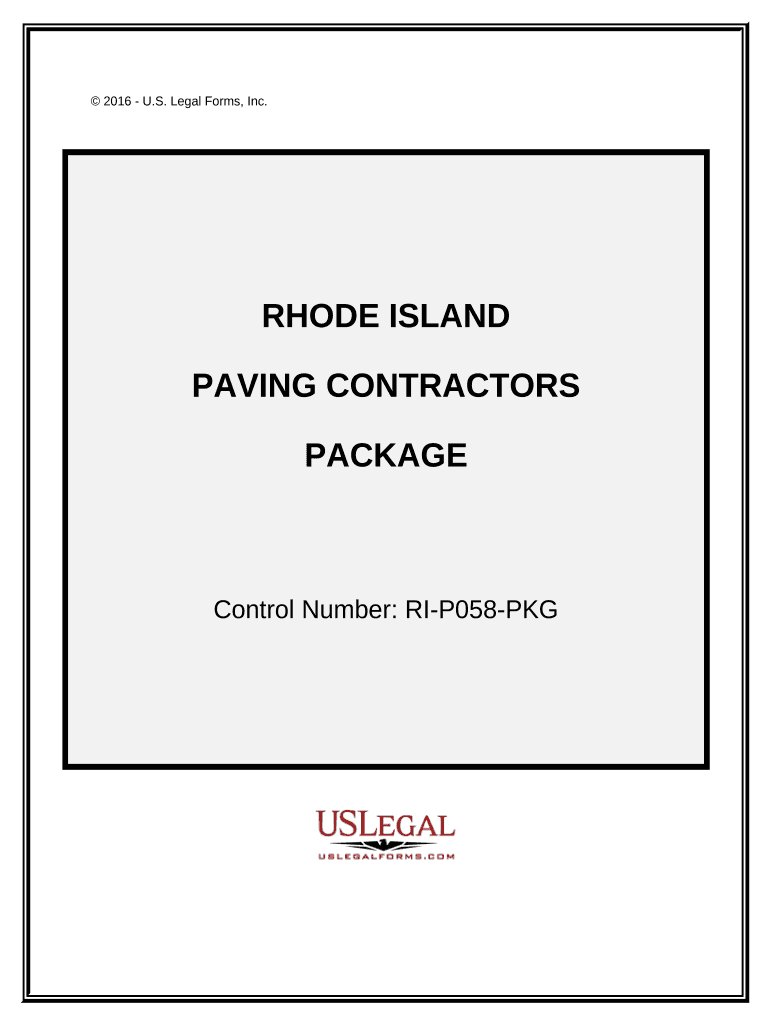 Paving Contractor Package Rhode Island  Form