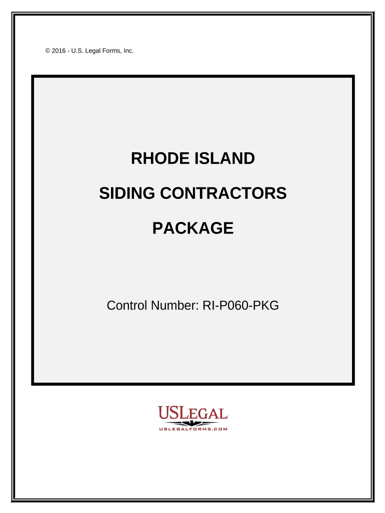 Siding Contractor Package Rhode Island  Form