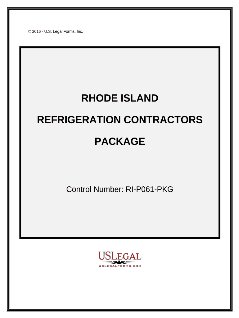 Refrigeration Contractor Package Rhode Island  Form
