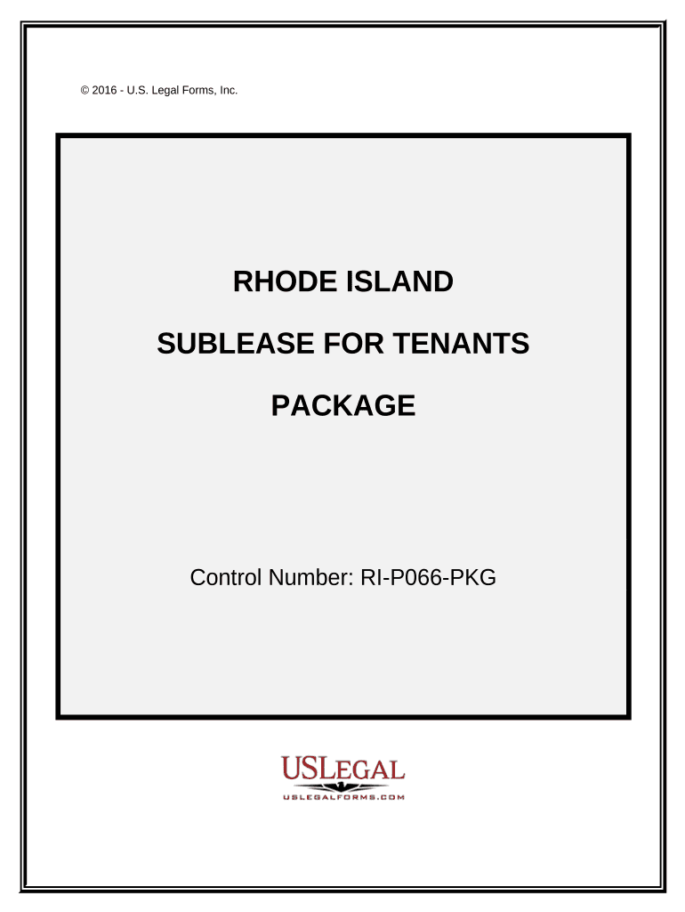 Landlord Tenant Sublease Package Rhode Island  Form