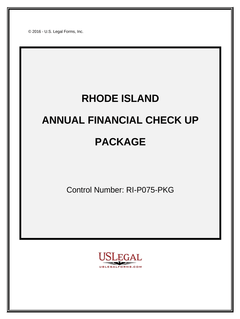 Annual Financial Checkup Package Rhode Island  Form