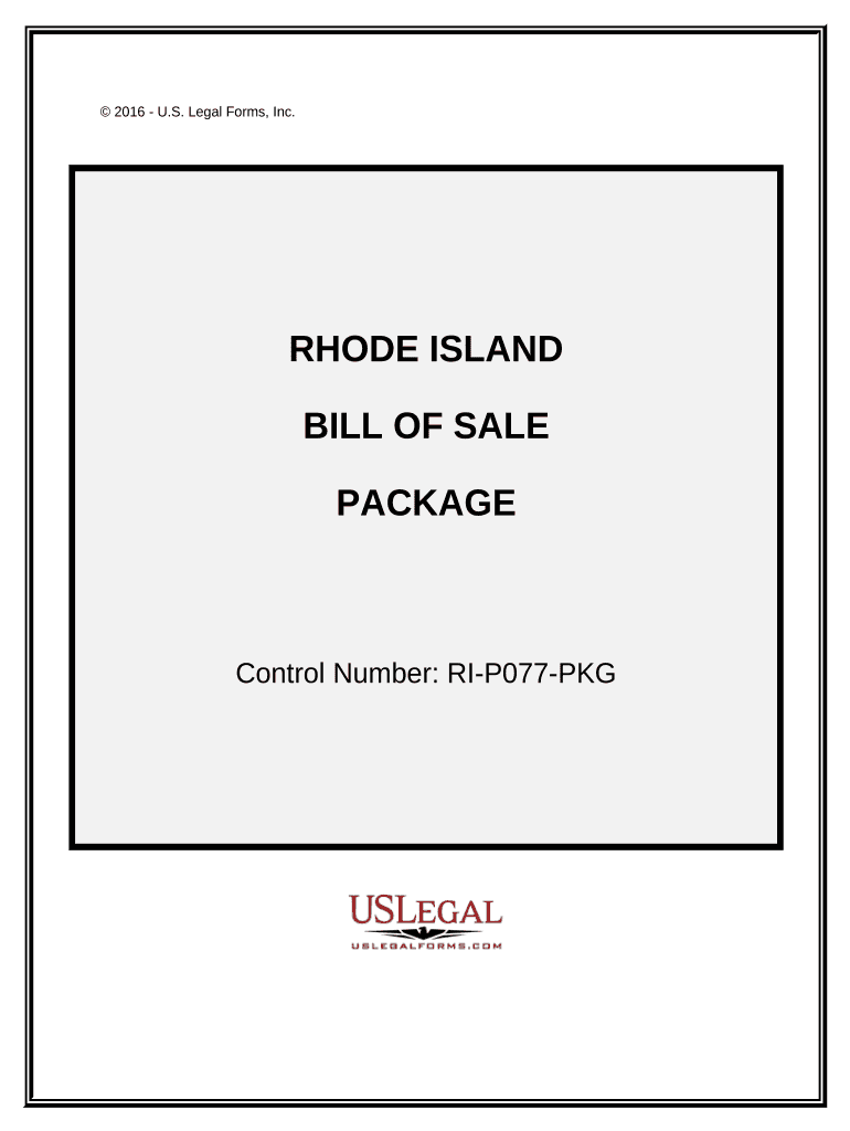 Rhode Island Bill Sale  Form
