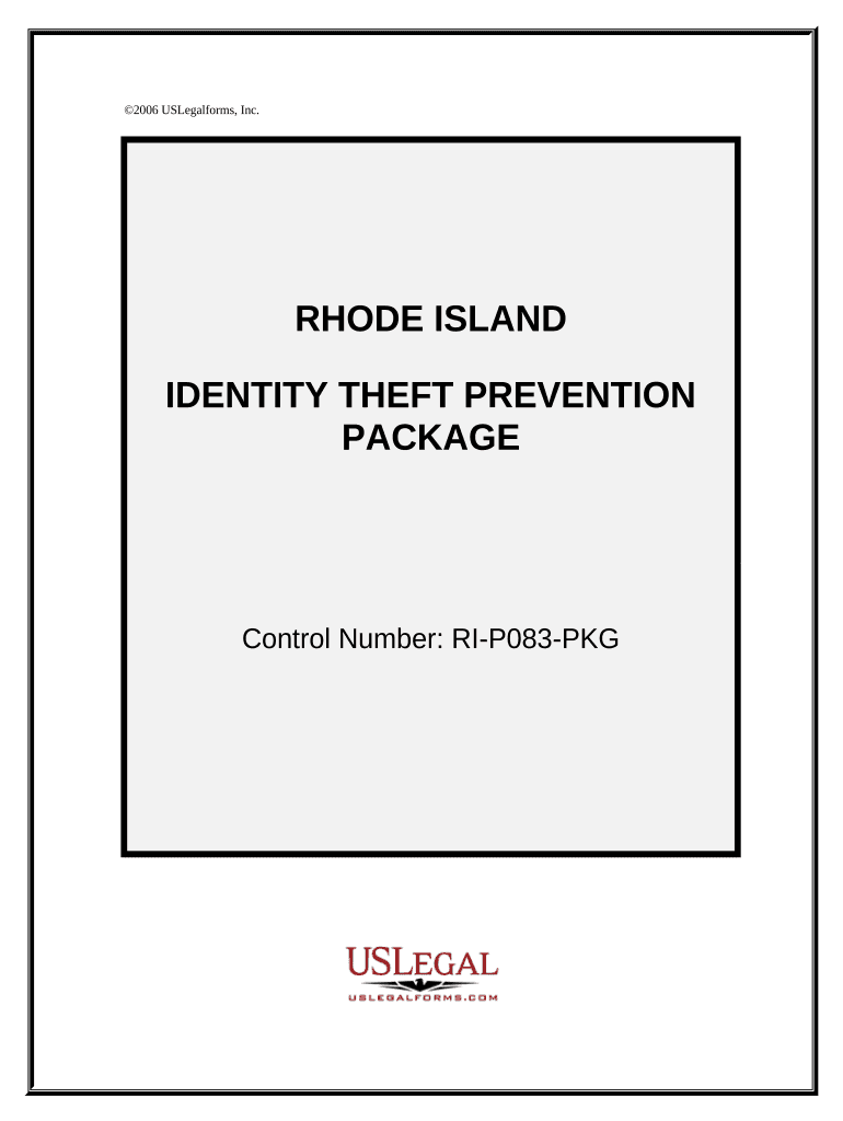 Identity Theft Prevention Package Rhode Island  Form