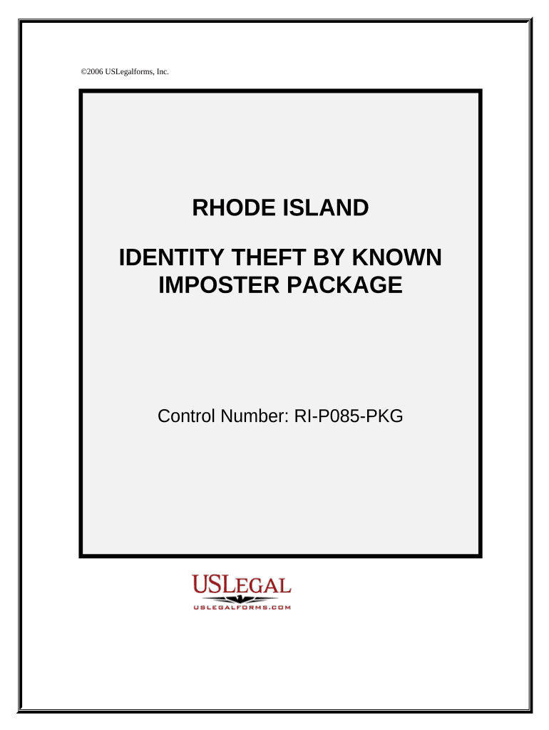 Identity Theft by Known Imposter Package Rhode Island  Form