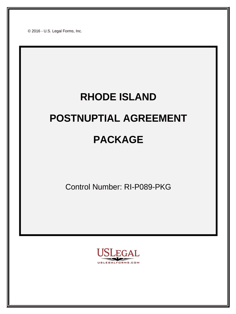 Postnuptial Agreements Package Rhode Island  Form