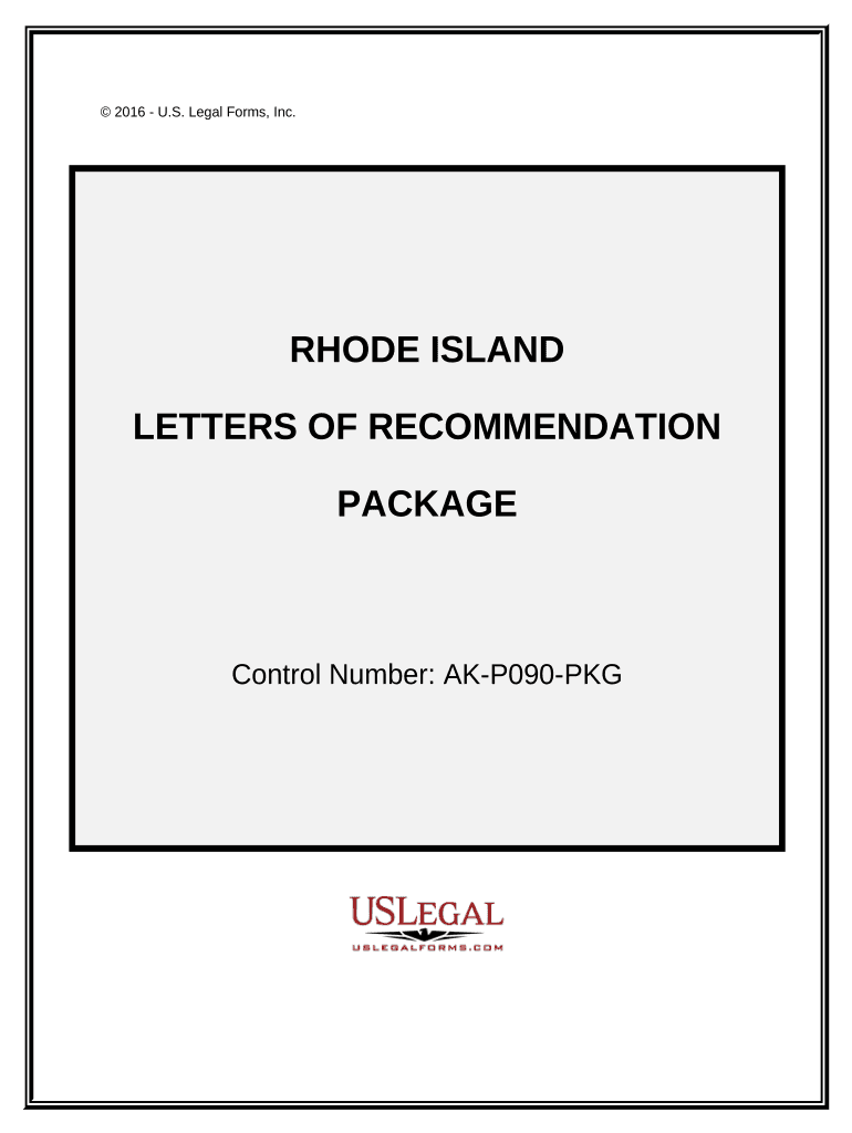 Letters of Recommendation Package Rhode Island  Form