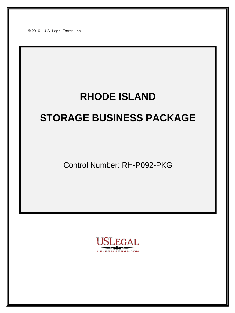 Storage Business Package Rhode Island  Form