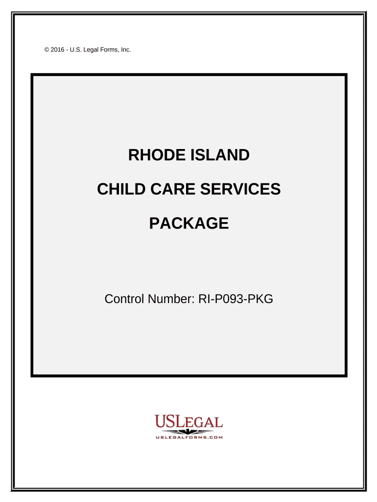 Child Care Services Package Rhode Island  Form