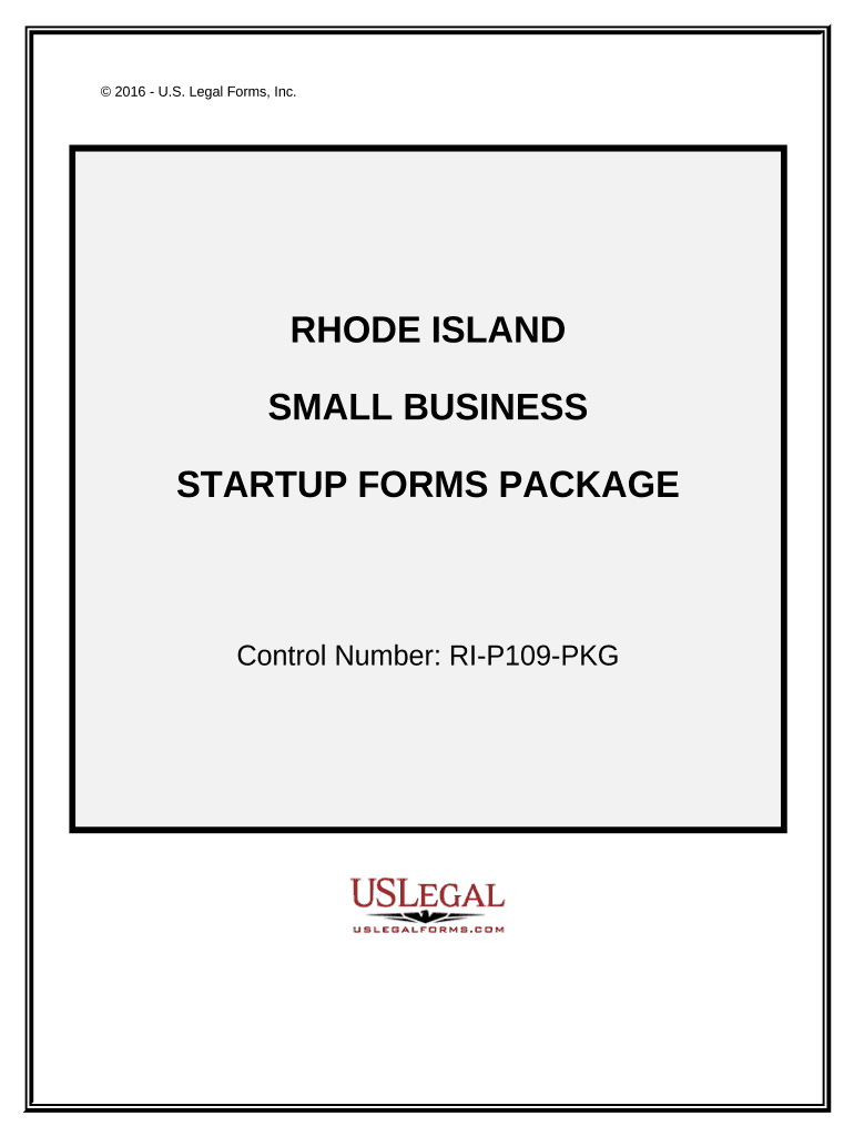 Rhode Island Small Business Startup Package Rhode Island  Form