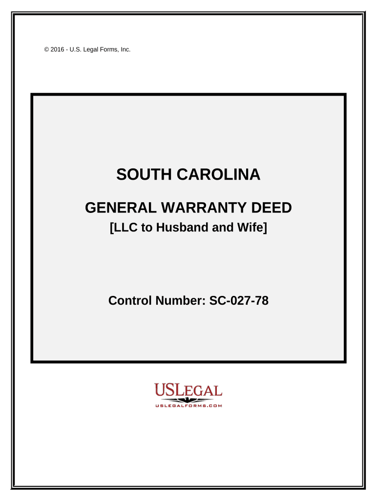South Carolina Warranty Deed  Form